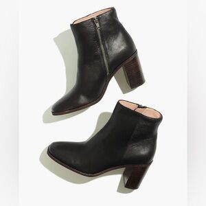 Madewell The Greer Boot leather ankle boots side zip black 9.5